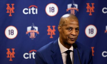 Former New York Met Darryl Strawberry speaks to the media before a ceremony to retire his jersey number at Citi Field in June 2024.