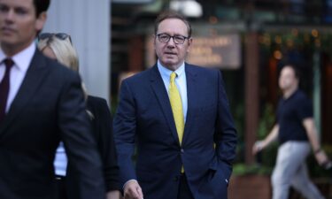 Kevin Spacey pictured outside Southwark Crown Court in London in July 2023.