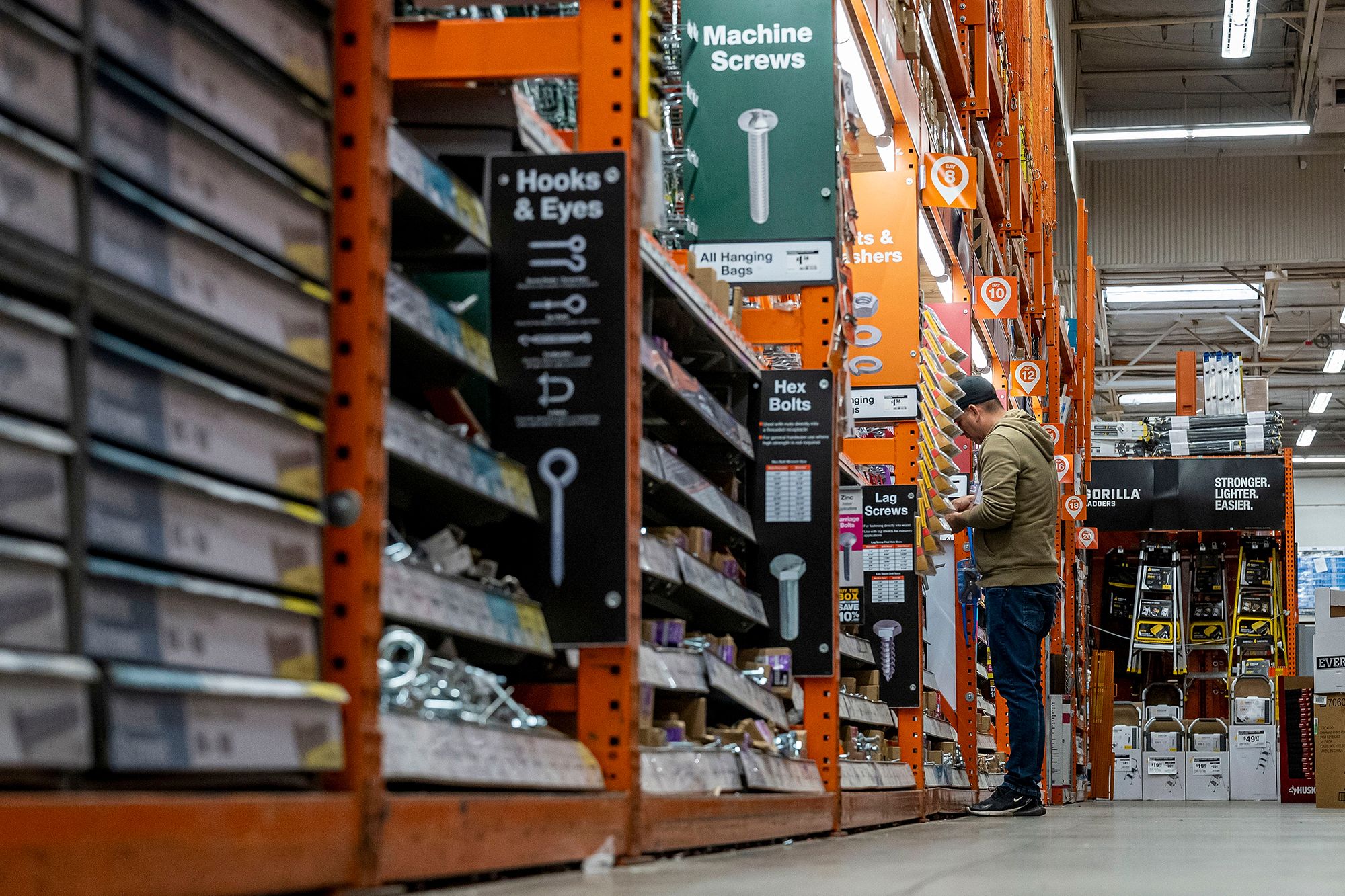<i>David Paul Morris/Bloomberg/Getty Images via CNN Newsource</i><br/>A shopper inside a Home Depot store in Roseville