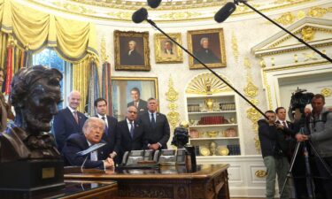 President Donald Trump delivers remarks from the Oval Office of the White House on November 17