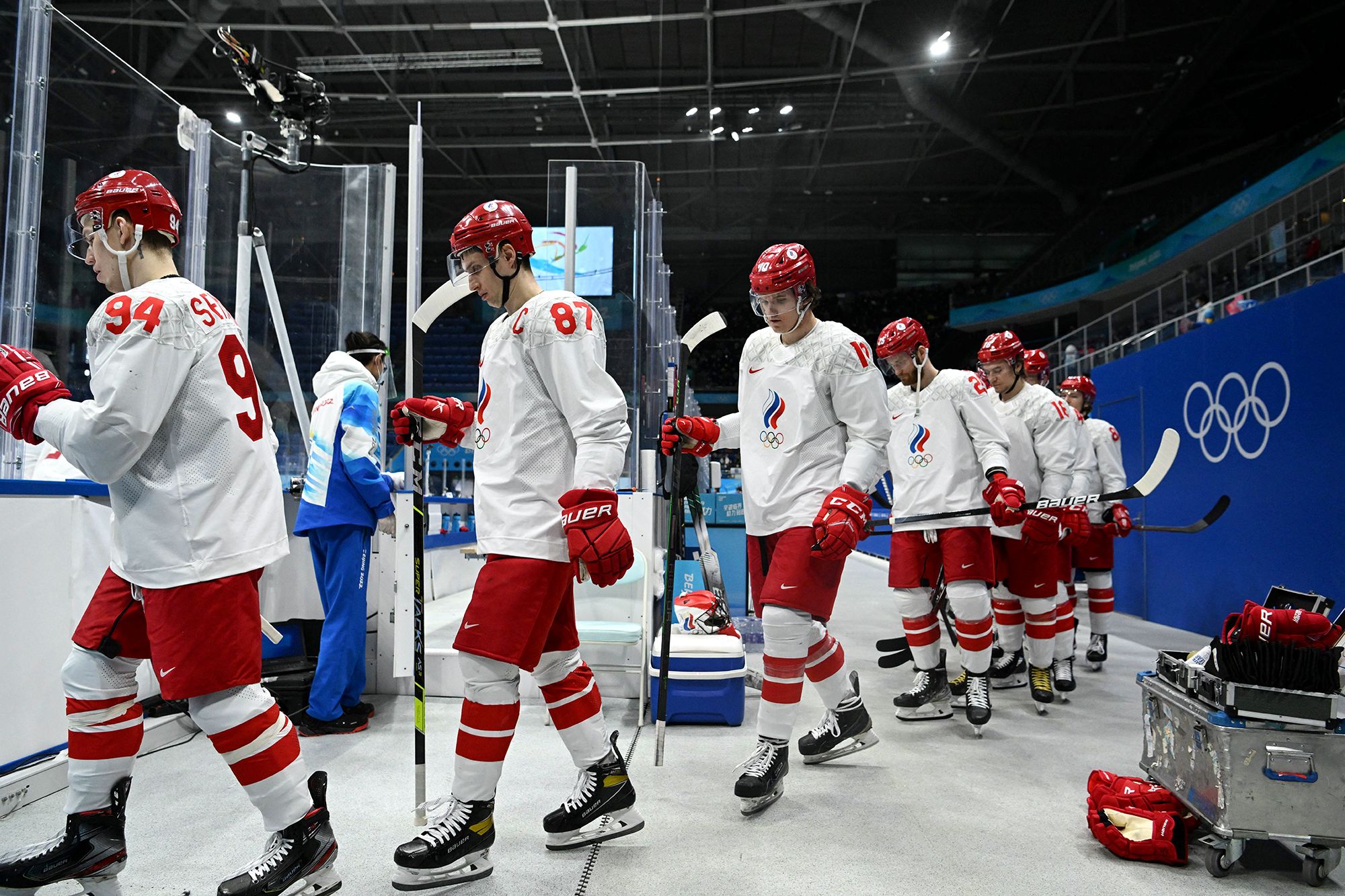 <i>Maxar/Getty Images via CNN Newsource</i><br/>Satellite imagery of large craters and a damaged Olympic sports training center and stadium.