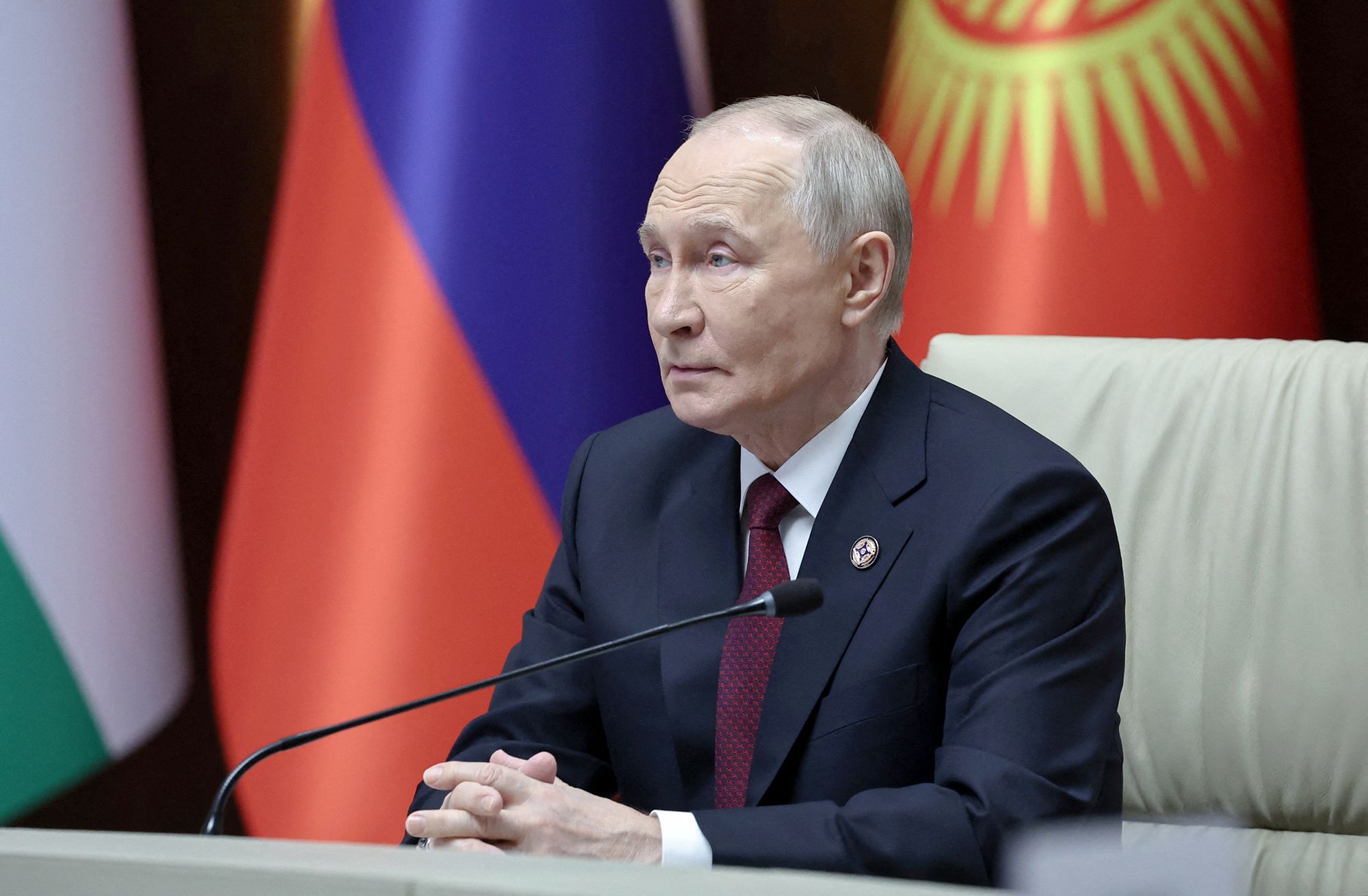 <i>Alexander Kazakov/Reuters via CNN Newsource</i><br/>Russian President Vladimir Putin attends the Collective Security Treaty Organization (CSTO) summit in Bishkek