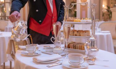 Teatime is said to have begun when a hungry duchess complained of a "sinking feeling" between lunch and dinner. (Pictured: A break for in the 1860s.)