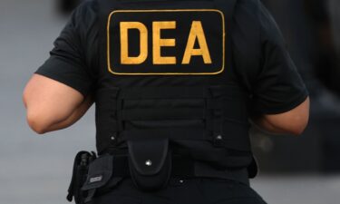The vest of a US Drug Enforcement Administration agent in Washington