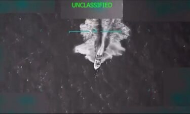 This screengrab taken from a video posted by the Defense Department shows a boat shortly before it is hit by a strike on September 2.