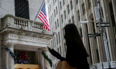 Holiday decorations outside the New York Stock Exchange (NYSE) in New York on December 8
