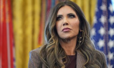 Homeland Security Secretary Kristi Noem attends a meeting in the Oval Office of the White House