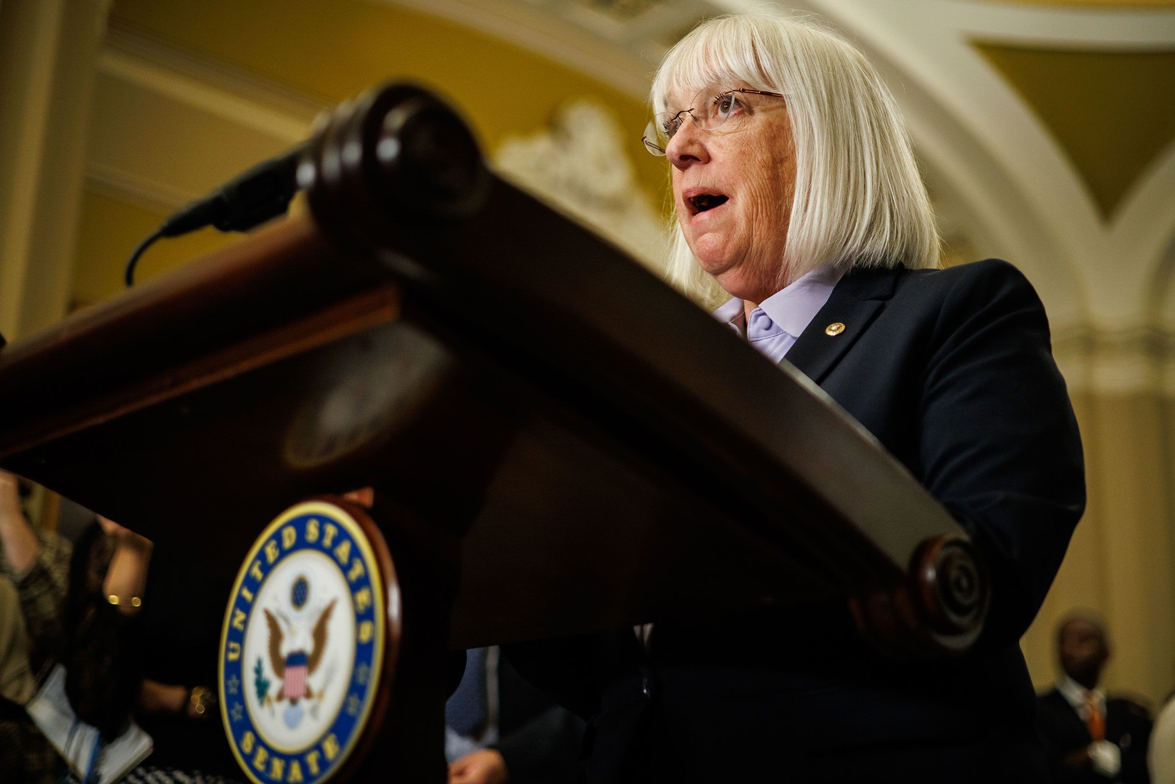 <i>Samuel Corum/Sipa USA/AP/File via CNN Newsource</i><br/>Sen. Pat Murray is seen here at the US Capitol building on October 7.