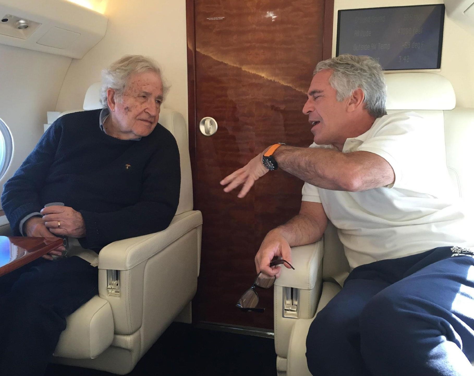 Philosopher Noam Chomsky is seen with Jeffrey Epstein in this undated picture released by Democrats on the House Oversight Committee on Thursday, December 18.