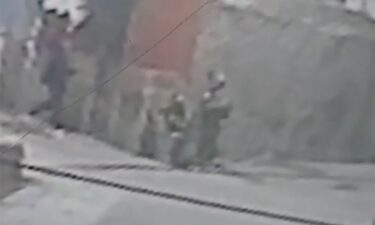 A screengrab from video shows the Israeli soldiers in the occupied West Bank town of Qabatiya.