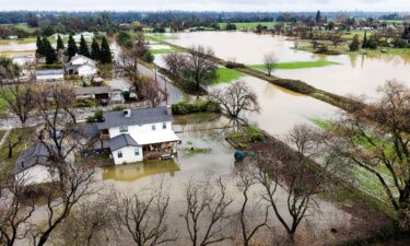 Floodwater surrounds homes in Redding