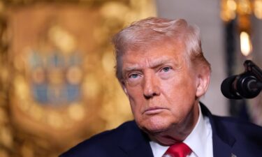 President Donald Trump speaks at his Mar-a-Lago club