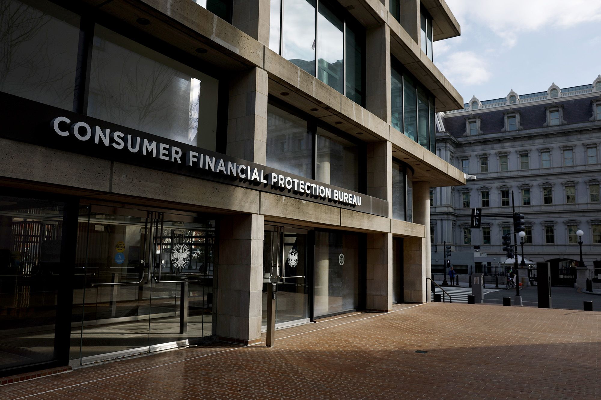 <i>Anna Moneymaker/Getty Images via CNN Newsource</i><br/>The exterior of the Consumer Financial Protection Bureau headquarters.