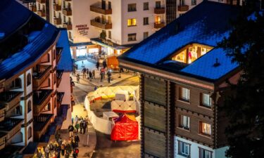This photograph shows fences displayed near Le Constellation bar where a fire ripped through during New Year's Eve celebrations in the Alpine ski resort town of Crans-Montana on January 2