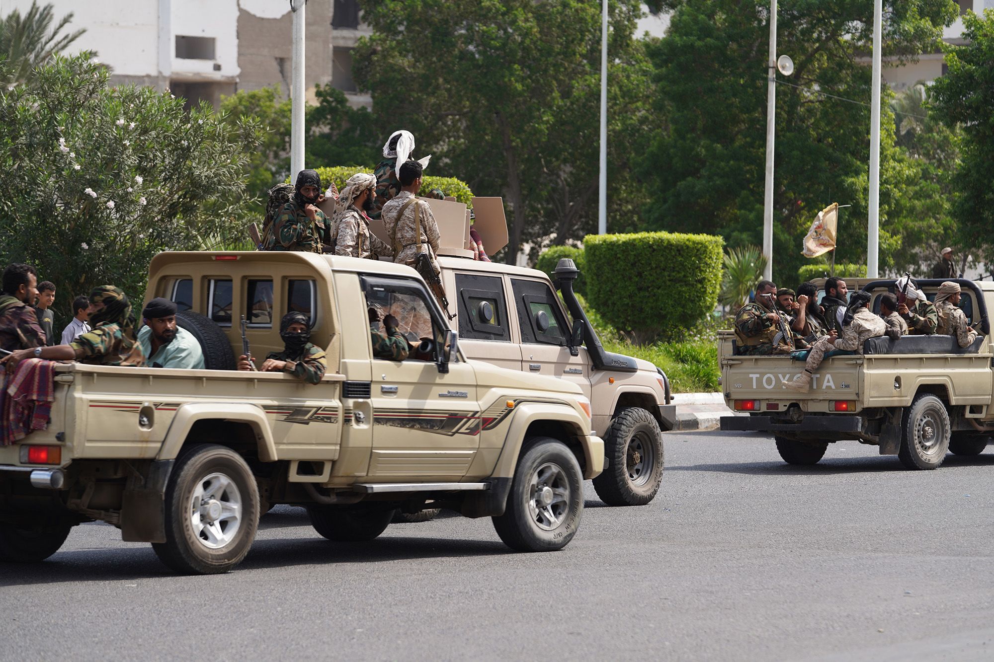 <i>Anadolu/Getty Images via CNN Newsource</i><br/>Members of the National Shield Forces