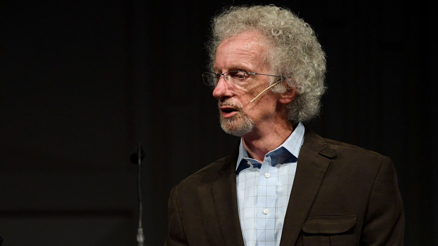 <i>Joe Amon/MediaNews Group/The Denver Post/Getty Images via CNN Newsource</i><br/>Philip Yancey speaks during a service at Waterstone Community Church on April 18