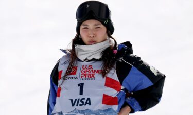 US snowboarder Chloe Kim is pictured prior to competing in the Women's Snowboard Halfpipe Finals during the Toyota US Grand Prix 2025 at Copper Mountain in December.