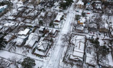 Ice covers a neighborhood in Austin