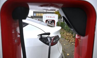 An electric charging station for Tesla cars in Bochum