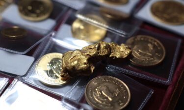 Silver bars are displayed at Polyak Precious Metals on January 14