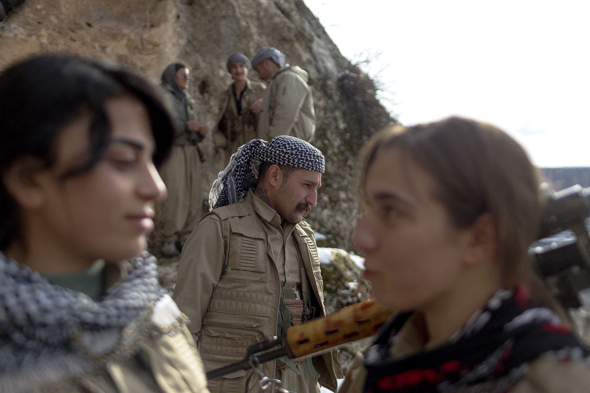 <i>Osama Al Maqdoni/Middle East Images/AFP/Getty Images via CNN Newsource</i><br/>Members of the Kurdistan Democratic Party of Iran (KDPI) participate in a military drill in an outpost near Erbil