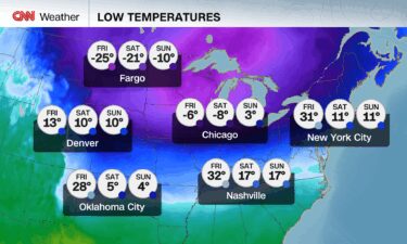 A clash between high pressure supplying Arctic air and moisture from a storm near the Gulf Coast will create a widespread