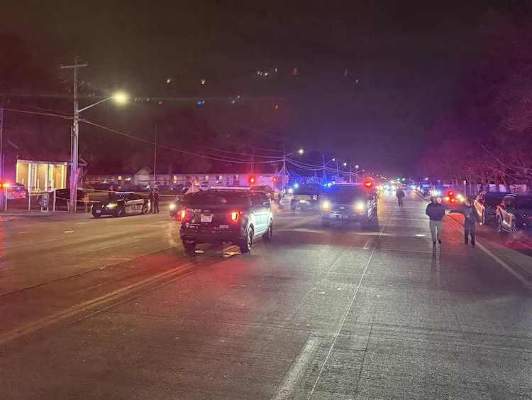 Police in Salt Lake City said two people were killed and six others wounded after a shooting outside a funeral Wednesday evening.