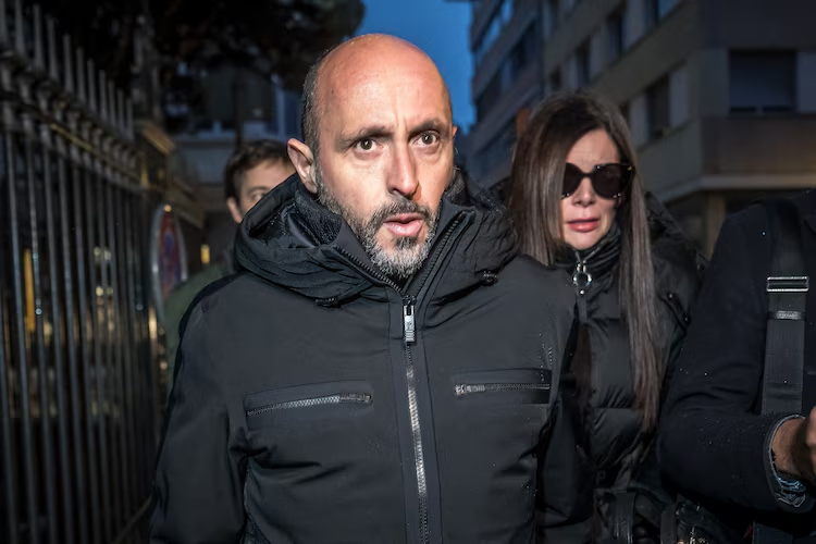 Owners of "Le Constellation" bar Jacques Moretti and Jessica Moretti arrive for a hearing at the Office of the public prosecutor of the Canton of Valais in Sion on Jan. 9, 2026. The French couple, facing charges of manslaughter by negligence, bodily harm by negligence and arson by negligence, have been called in for questioning after 40 people, most of them teenagers, were killed, while 116 were injured in a fire that ripped through a bar in the luxury Alpine ski resort of Crans-Montana on New Year's Eve.