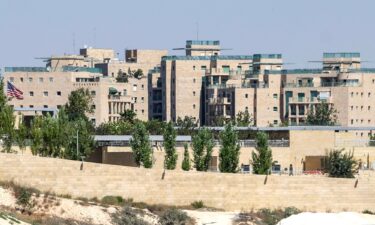 Pictured is the US embassy complex in Jerusalem on September 27.