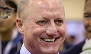 Berkshire Vice Chairman Greg Abel speaks with shareholders during the Berkshire Hathaway Inc. annual shareholders' meeting