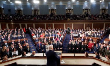 President Donald Trump delivers the State of the Union address in the House Chamber of the US Capitol on February 24.