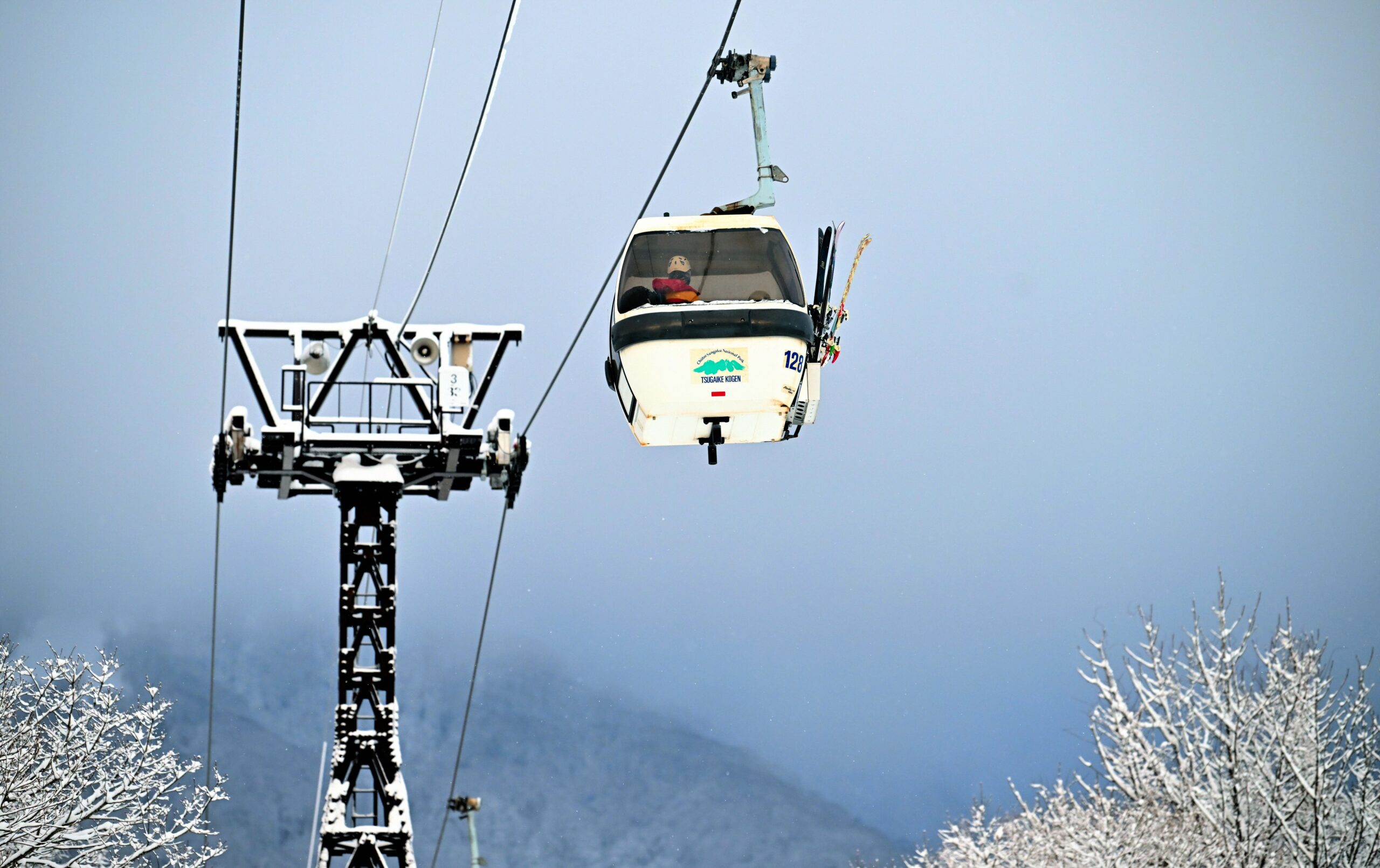 <i>The Asahi Shimbun/Getty Images via CNN Newsource</i><br/>A lift carrying Nagano Prefecture Police for the searching operation is seen at Tsugaike Mountain Resort