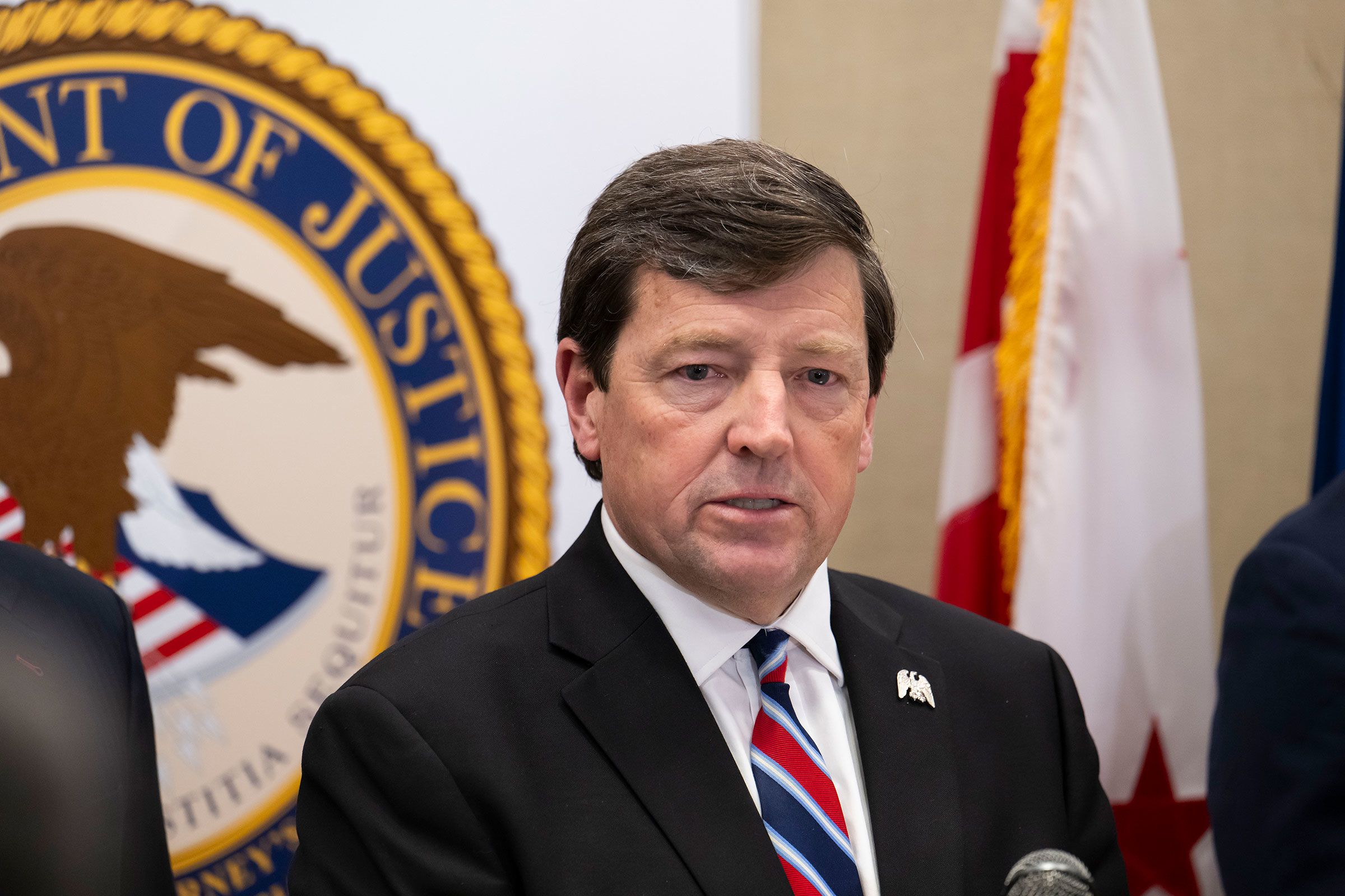 <i>Craig Hudson for The Washington Post/Getty Images/File via CNN Newsource</i><br/>Ed Martin speaks during a press conference in Washington