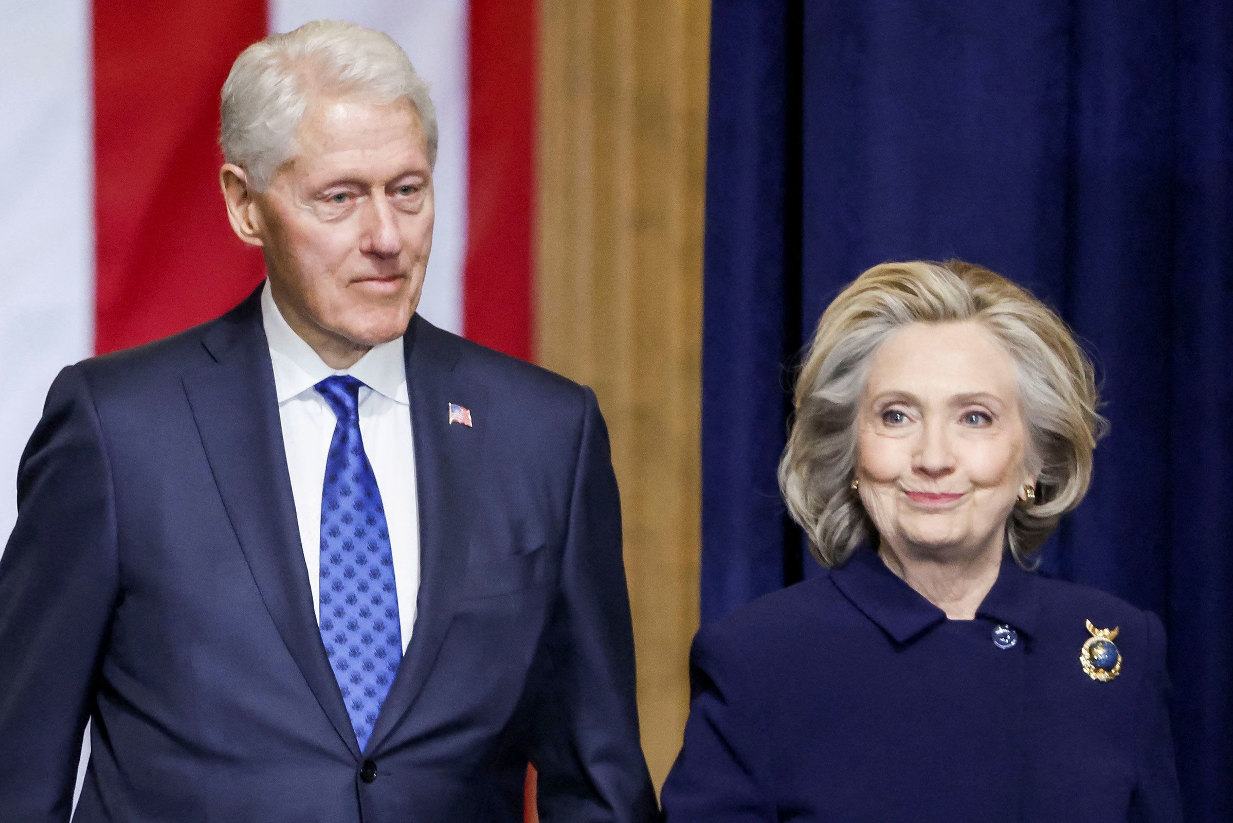<i>Shawn Thew/Pool/Reuters/File via CNN Newsource</i><br/>Former President Bill Clinton and former Secretary of State Hillary Clinton arrive for Donald Trump's inauguration in January 2025.