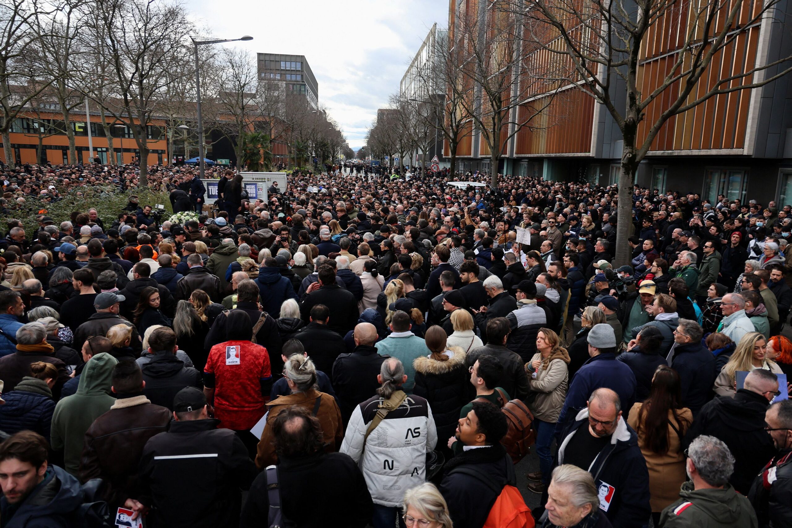 <i>Nicolas Economou/Reuters via CNN Newsource</i><br/>People gather February 21 for a march in tribute to Quentin Deranque