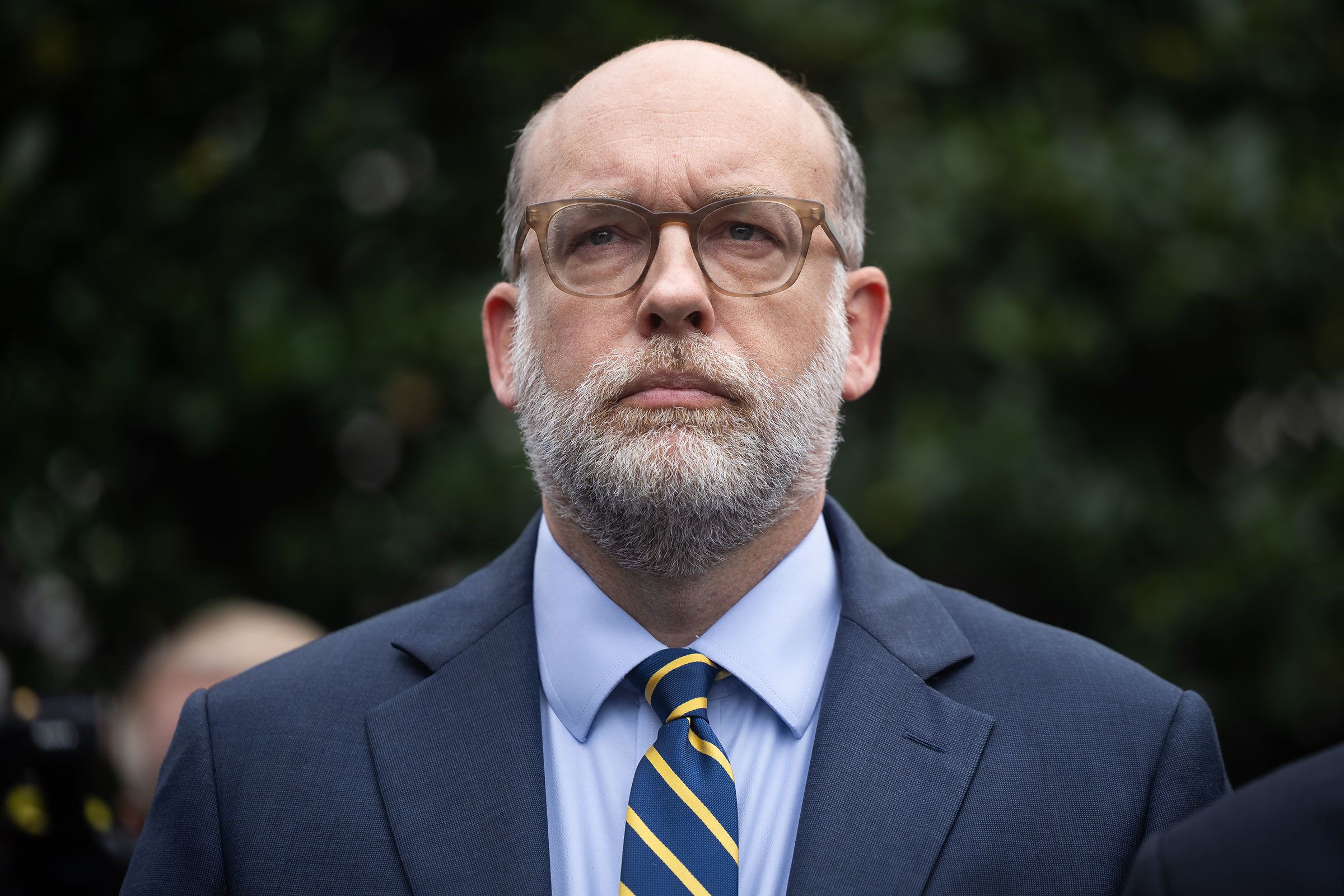 <i>Francis Chung/Politico/AP/File via CNN Newsource</i><br/>Office of Management and Budget Director Russell Vought attends a media availability at the White House on September 29