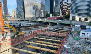 A tunnel is under construction in Manhattan that will connect the new $18 billion Hudson River rail tunnel to New York Penn Station on October 2 in New York.