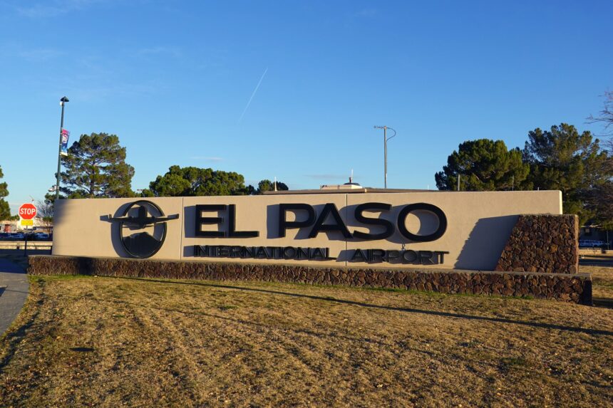 A sign at the El Paso International Airport (ELP) in El Paso
