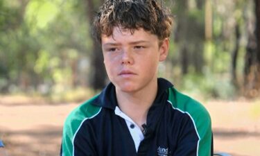 Austin Appelbee pictured during a media interview on February 3.