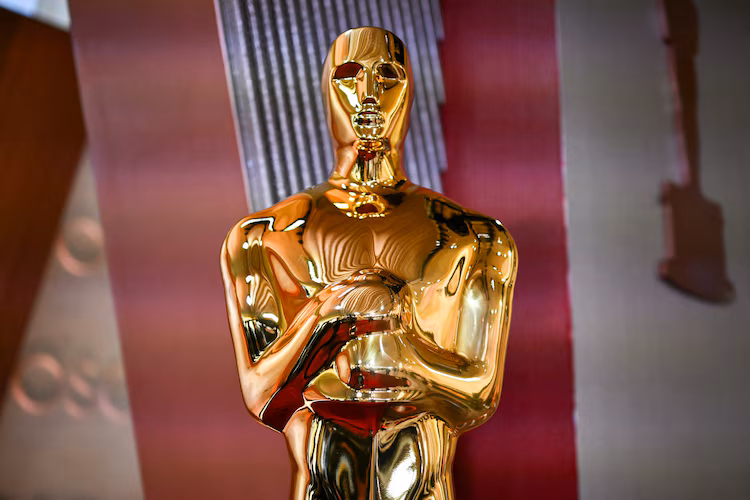 An Oscar statue is pictured at the red carpet of the 97th Annual Academy Awards at the Dolby Theatre in Hollywood, California on February 28, 2025.