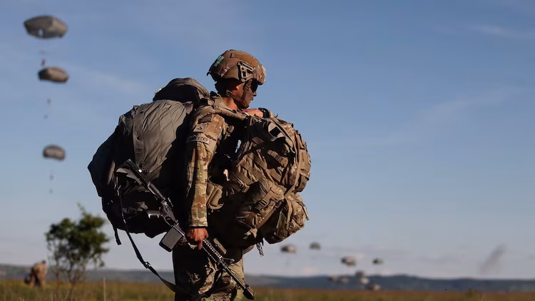 U.S. Army paratroopers, assigned to 82nd Airborne Division, execute Joint Force Entries as part of a multinational exercise at Luna and Cincu, Romania, May 13-15, 2024.

