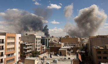 Smoke rises following an explosion in Tehran