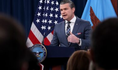 Defense Secretary Pete Hegseth provides updates on the continued military operations on Iran 2during a press briefing on the Iran war at the Pentagon on March 19 in Arlington