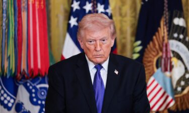 President Donald Trump attends a Medal of Honor ceremony at the White House on Monday.