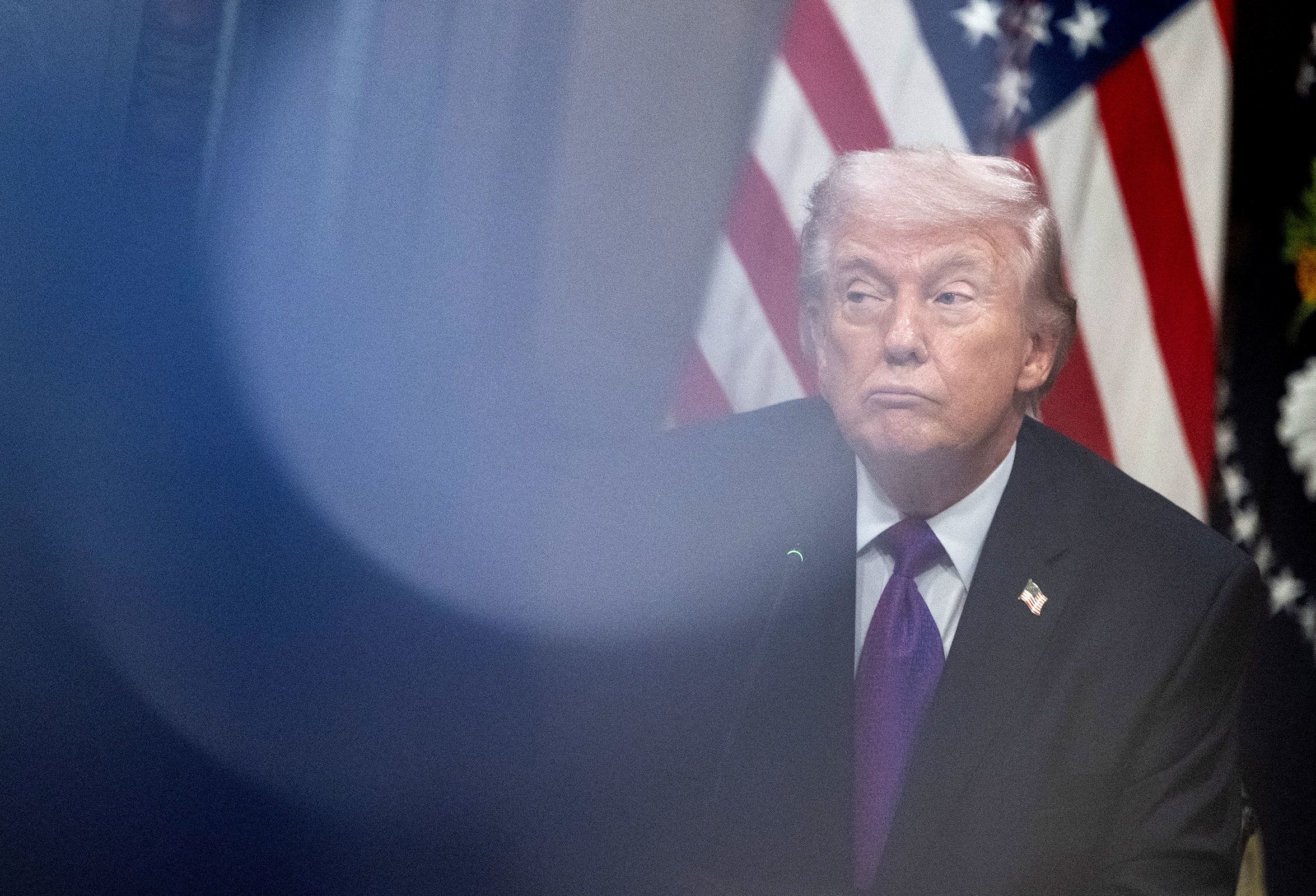 <i>Andrew Caballero-Reynolds/AFP/Getty Images via CNN Newsource</i><br/>President Donald Trump attends an event at the Eisenhower Executive Office Building on the White House campus