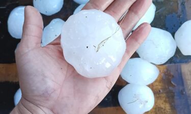 Large hail stones in Camp Wood