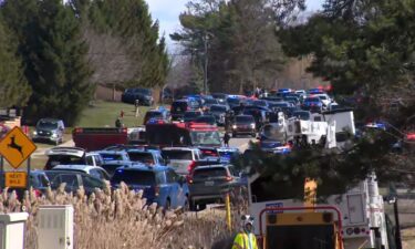 Emergency personnel respond to a reported shooting in West Bloomfield Township