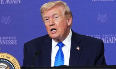 President Donald Trump participates in a roundtable discussion on public safety at a Tennessee Air National Guard Base on Monday.