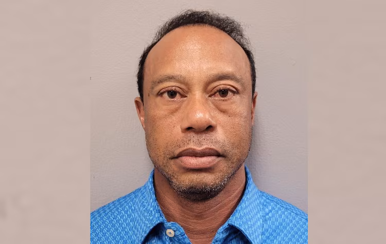 Booking photo of Tiger Woods released by the Martin County Sheriff's Office after he was involved in a rollover car crash in Jupiter Island, Fla., March 27, 2026.
