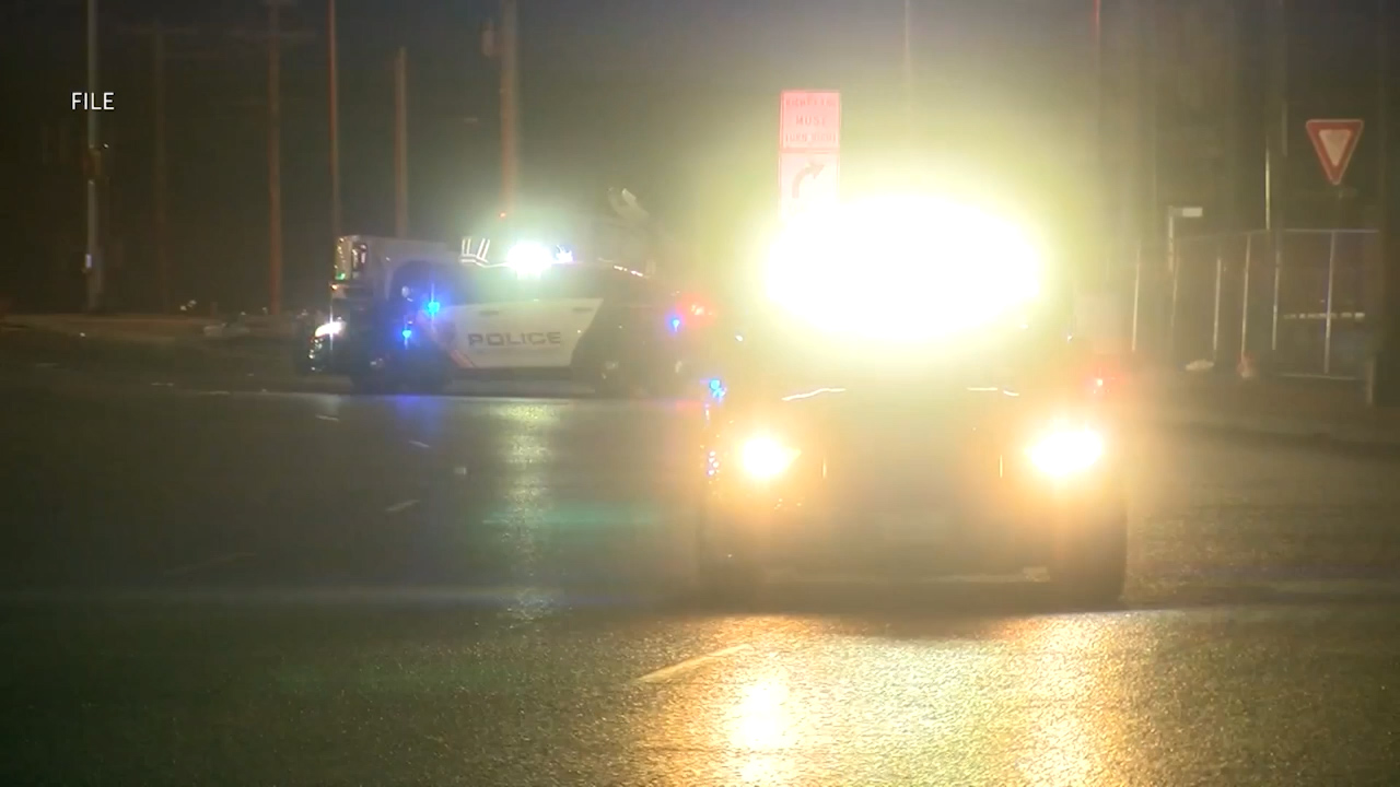 El Paso Police cars block off a crash site